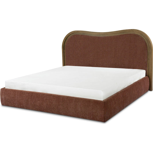 Camilla Bed by Moe's Home Collection in chestnut. Made from upholstery: 100% polyester, frame: ash, foam in a unique style.