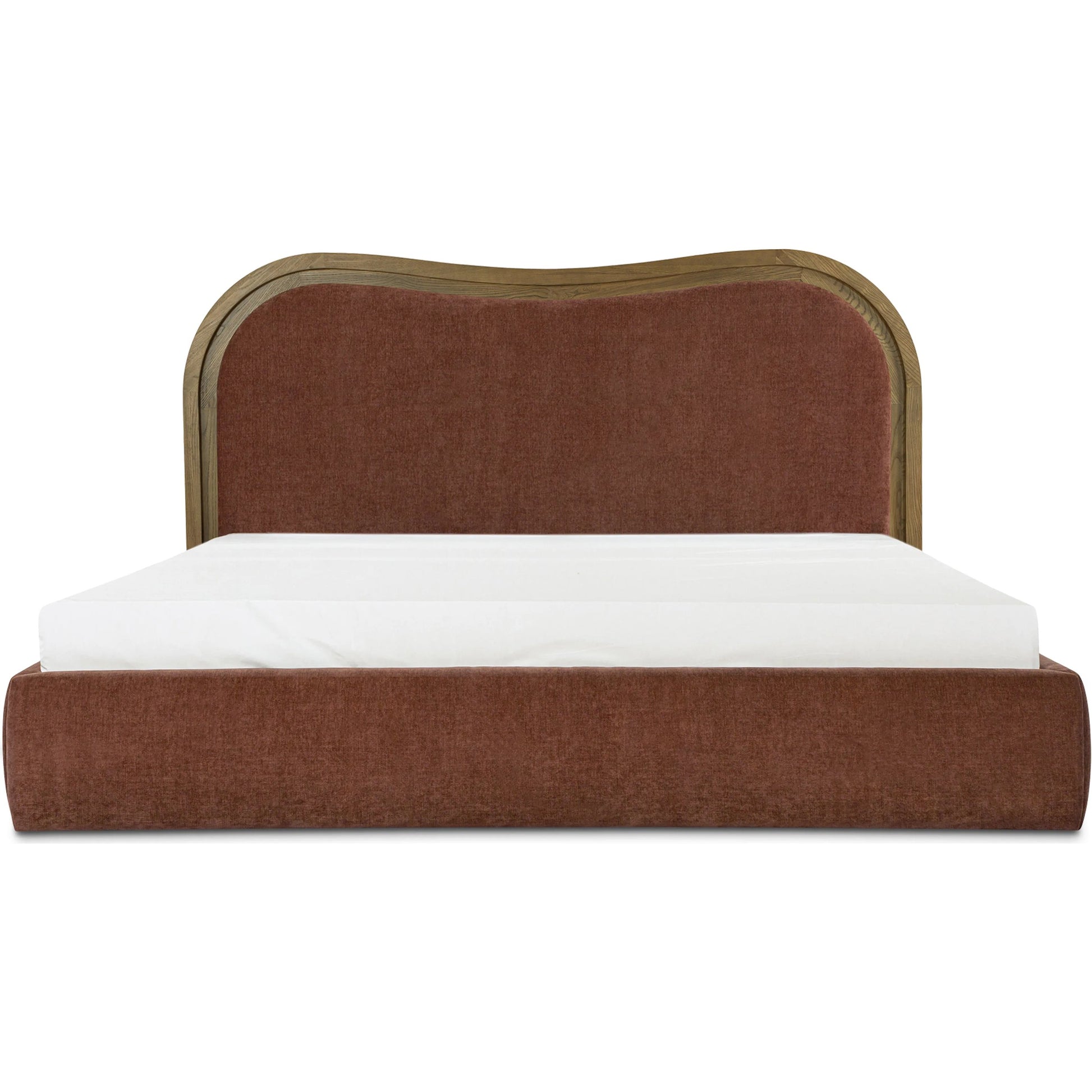 Camilla Bed by Moe's Home Collection in chestnut. Made from upholstery: 100% polyester, frame: ash, foam in a traditional style.
