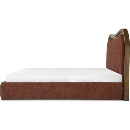 Camilla Bed by Moe's Home Collection in chestnut. Made from upholstery: 100% polyester, frame: ash, foam in a traditional style.