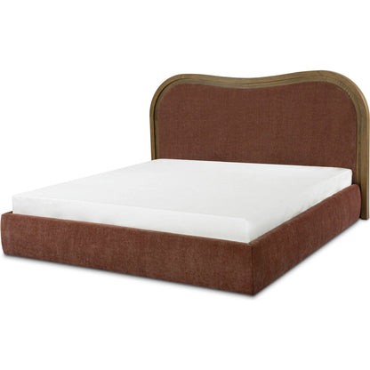 Camilla Bed by Moe's Home Collection in chestnut. Made from upholstery: 100% polyester, frame: ash, foam in a traditional style.