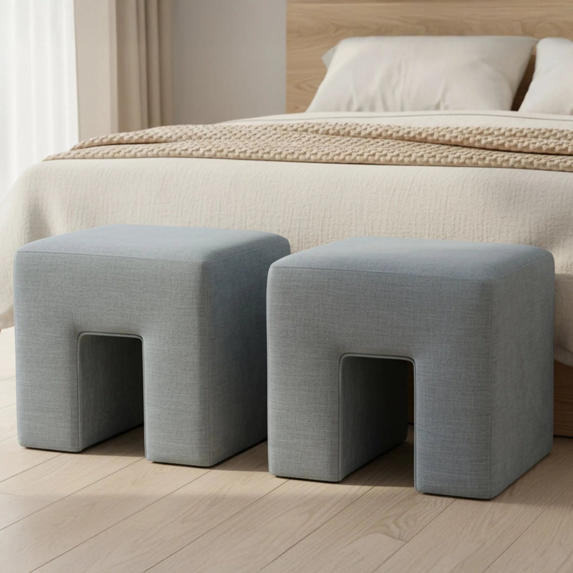 Aidy Stool by Moe's Home Collection. Made from 98% polyester, 2% lnen, foam, fiber seat, plywood frame in a modern style.