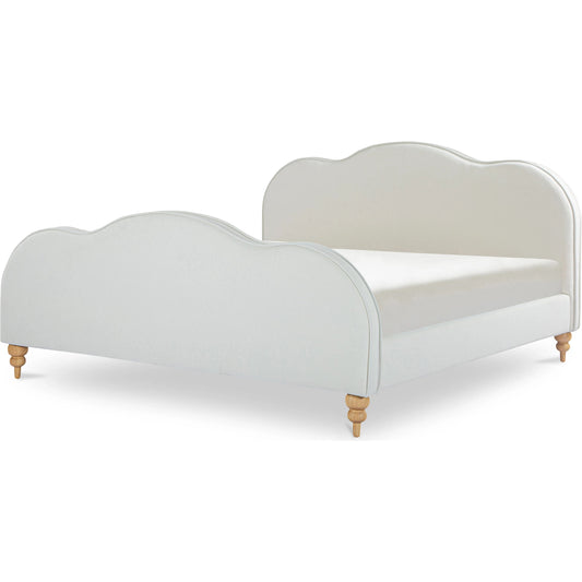 Jacqueline Bed by Moe's Home Collection in white. Made from 100% polyester, solid ash wood, plywood, mdf, foam in a unique style.