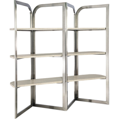 Modern Mood Etagere by Hooker Furniture. Made from oak veneers, metal in a modern style.
