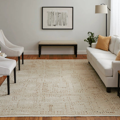 Truxel Polka Dots Rug - T26T6040 by Thom Felicia by Feizy Rugs in tan, brown. Made from wool in a unique style.
