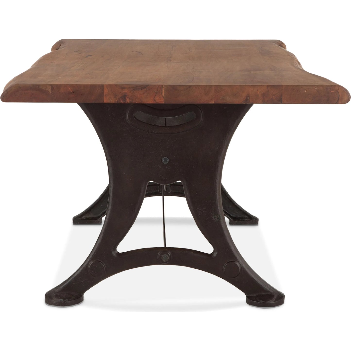 002 SR-876896 | Additional Silo | Blayne 106" Live-Edge Dining Table by World Interiors in brown and raw walnut, antique zinc. Made from acacia wood, cast iron in a modern style.
