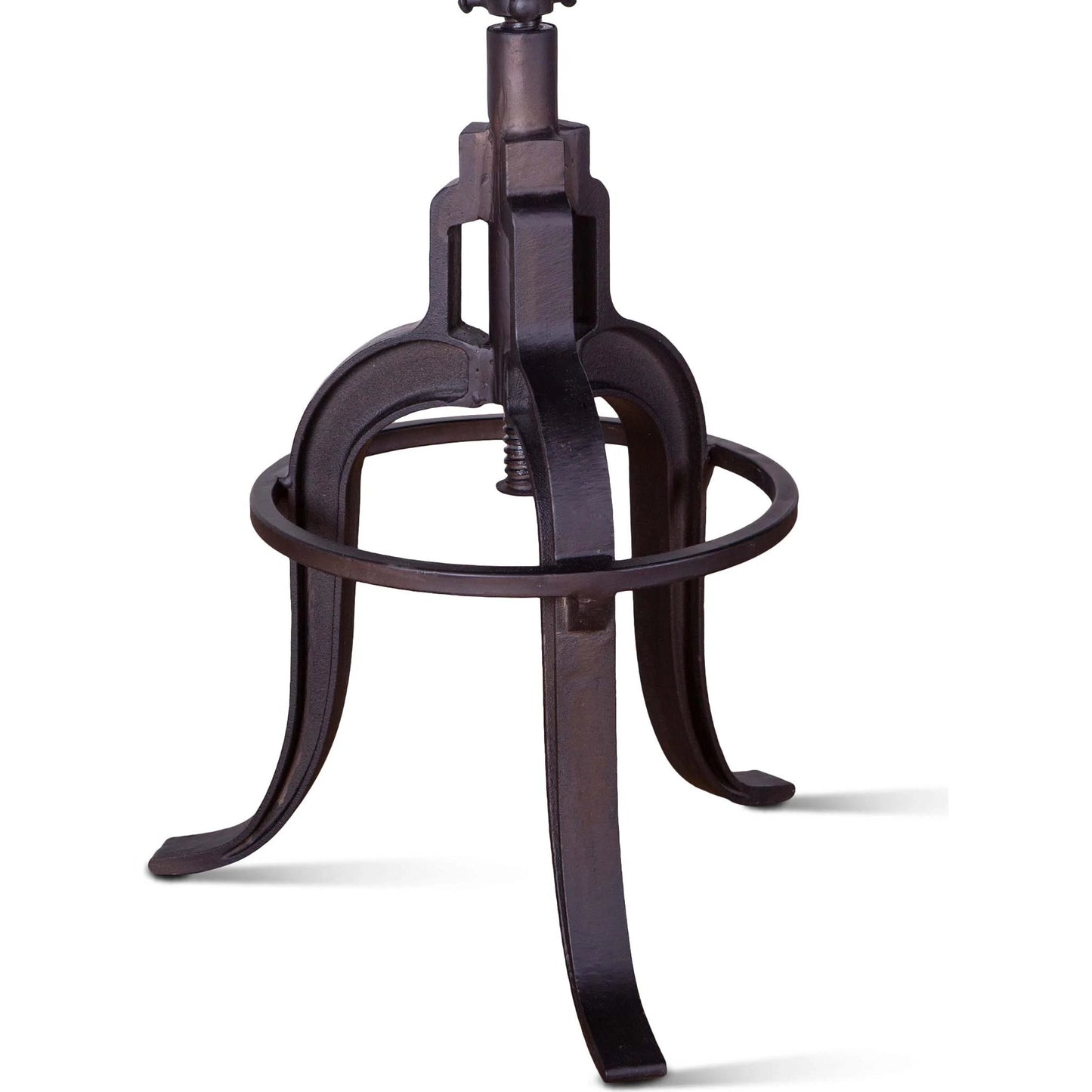 002 SI-2065515 | Closeup | Blayne Adjustable Height Stool by World Interiors in walnut, matte black and raw walnut, matte black. Made from acacia wood and iron in a modern style.