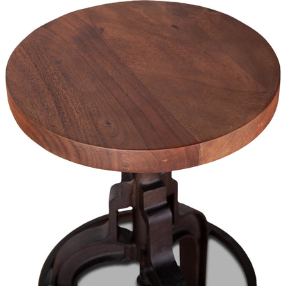 Blayne Adjustable Height Stool by World Interiors in walnut, matte black and raw walnut, matte black. Made from acacia wood and iron in a modern style.