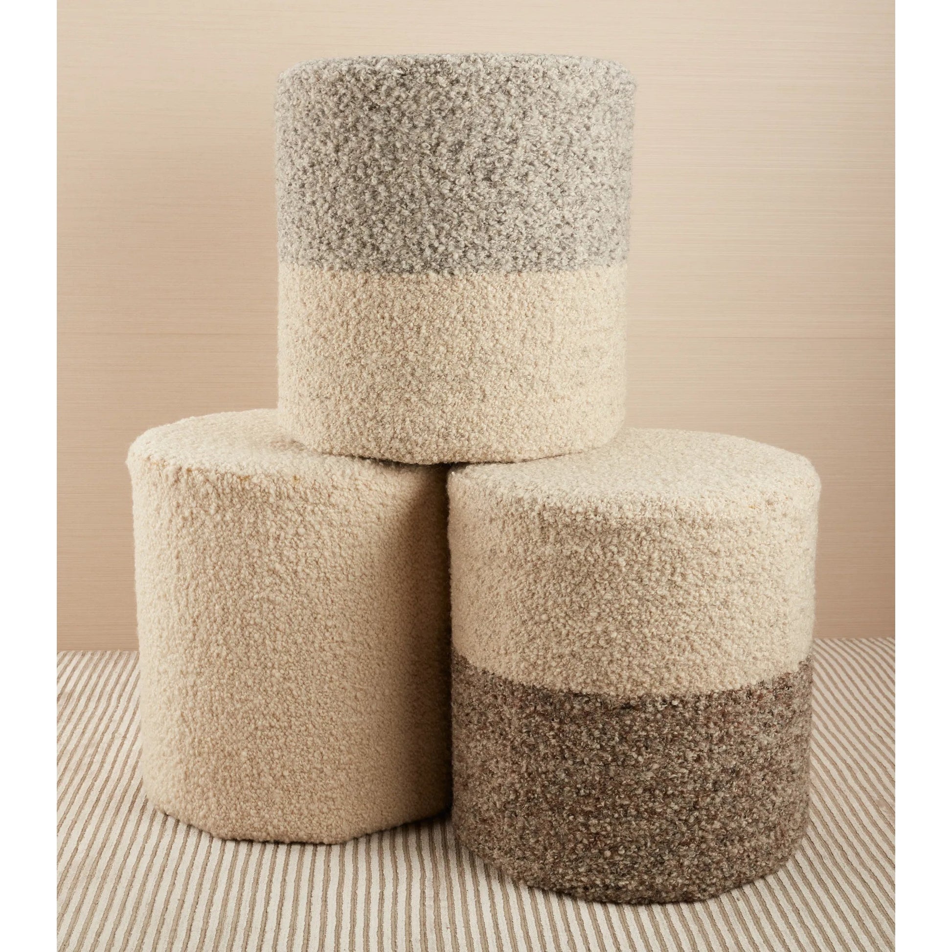 Folke FOL01 Pouf by Jaipur Living. Made from 100% wool in a modern style.