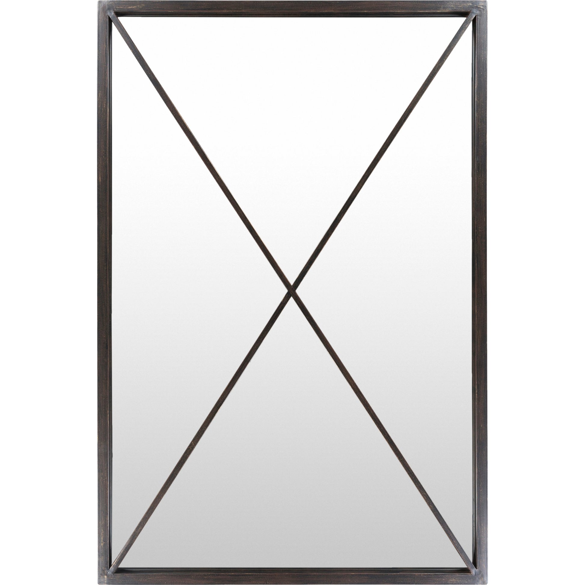 Forge Mirror by Livabliss in frame: black and hand painted. Made from frame: metal in a modern style.
