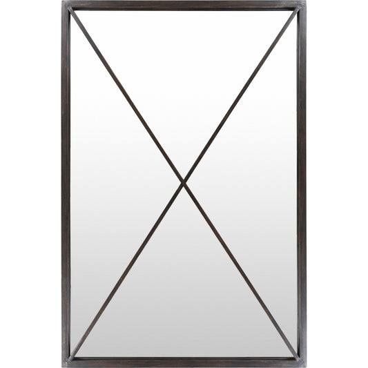 Forge Mirror by Livabliss in frame: black and hand painted. Made from frame: metal in a modern style.