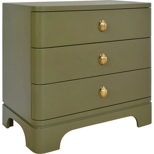 Fortune Three Drawer Rounded Edge Side Table by Worlds Away. Made from unique in a unique style.