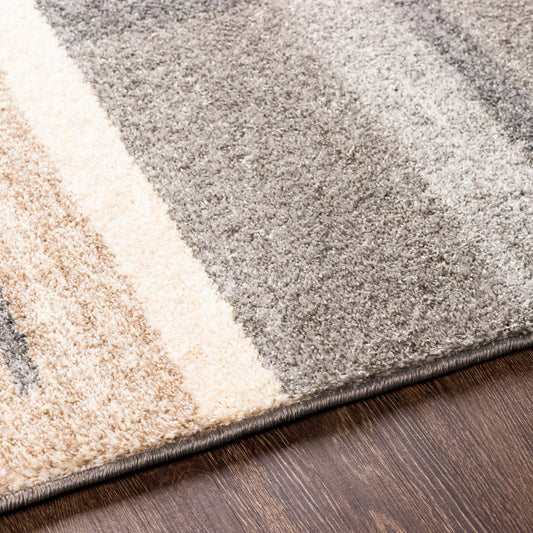 Fowler Rug by Livabliss in gray, taupe, light gray, off-white. Made from 100% polypropylene in a modern style.