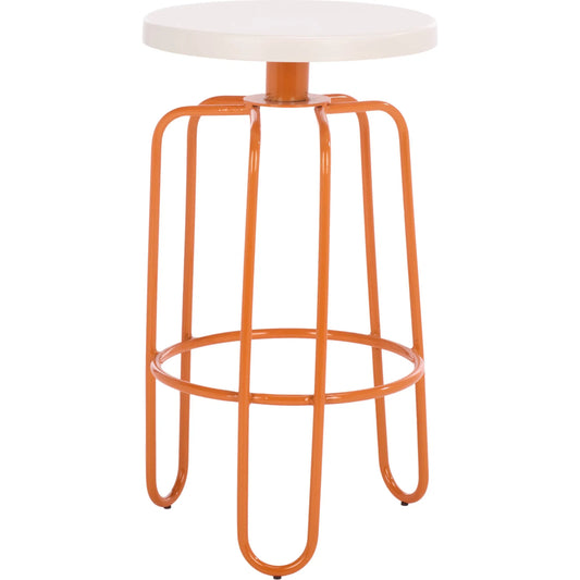 Foote Counter Stool by HedgeApple Essentials in cream, orange. Made from iron in a eclectic & global style.