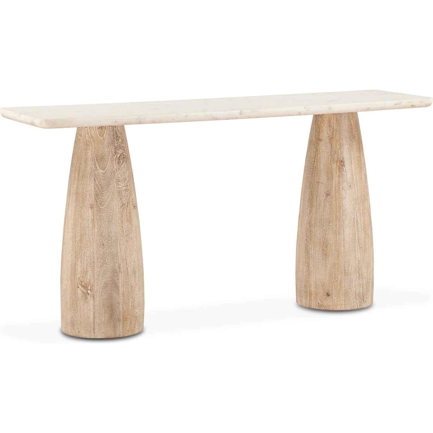 001 SI-2065573 | Primary Silo | Palm Desert Console Table by World Interiors in white and white wash. Made from mango wood, marble in a modern style.