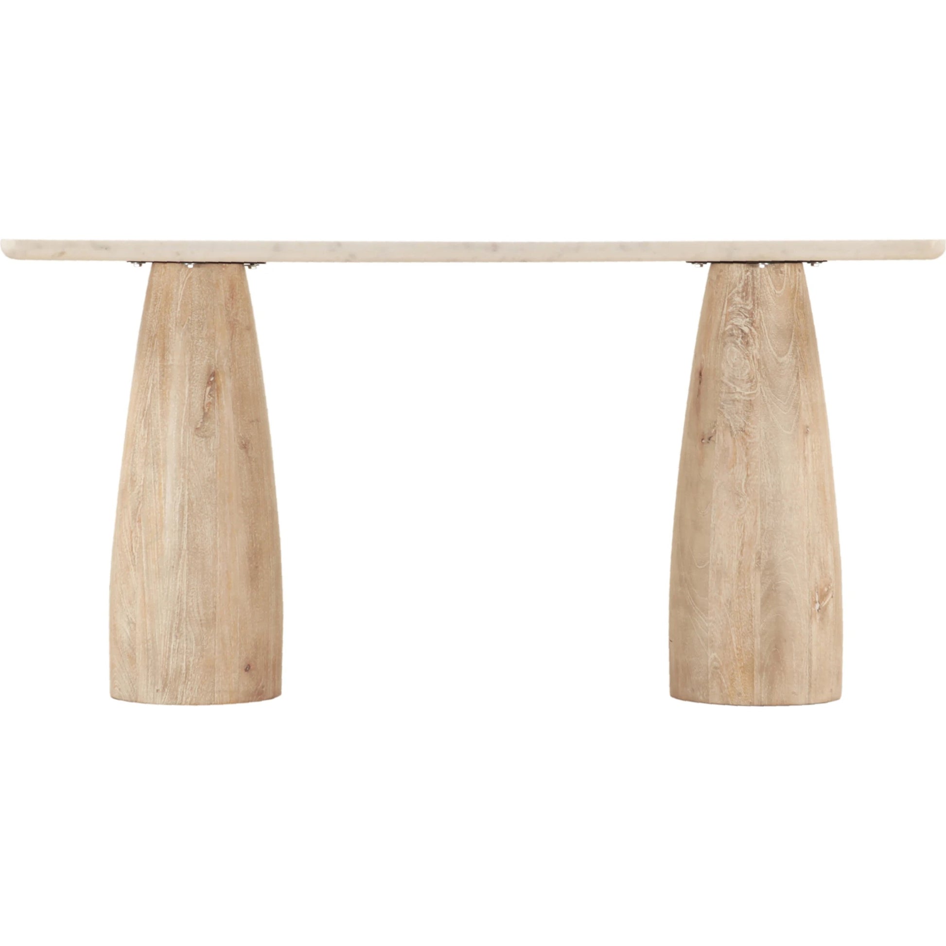 Palm Desert Console Table by World Interiors in white and white wash. Made from mango wood, marble in a modern style.