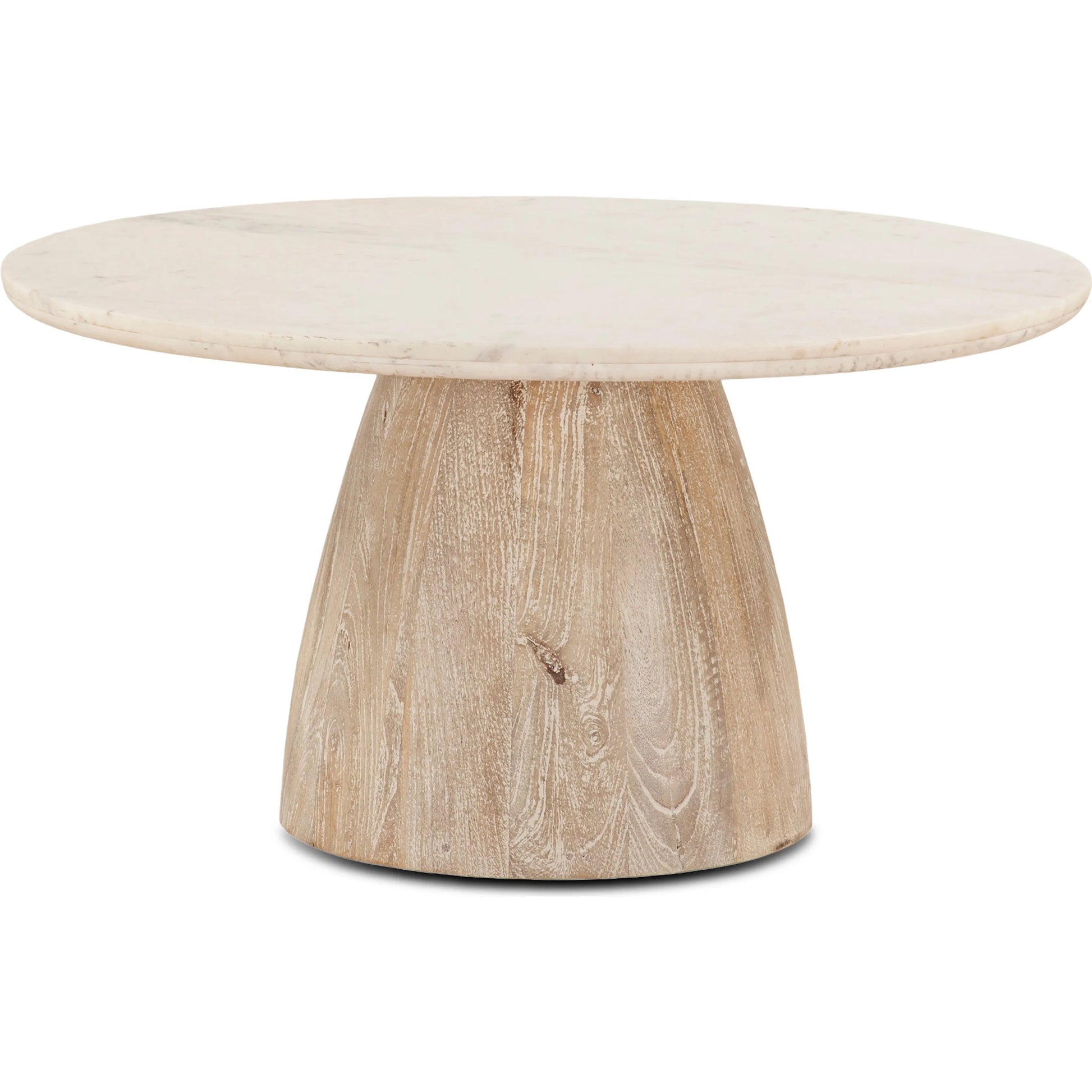 Palm Desert Coffee Table by World Interiors in white wash. Made from mango wood, marble in a modern style.