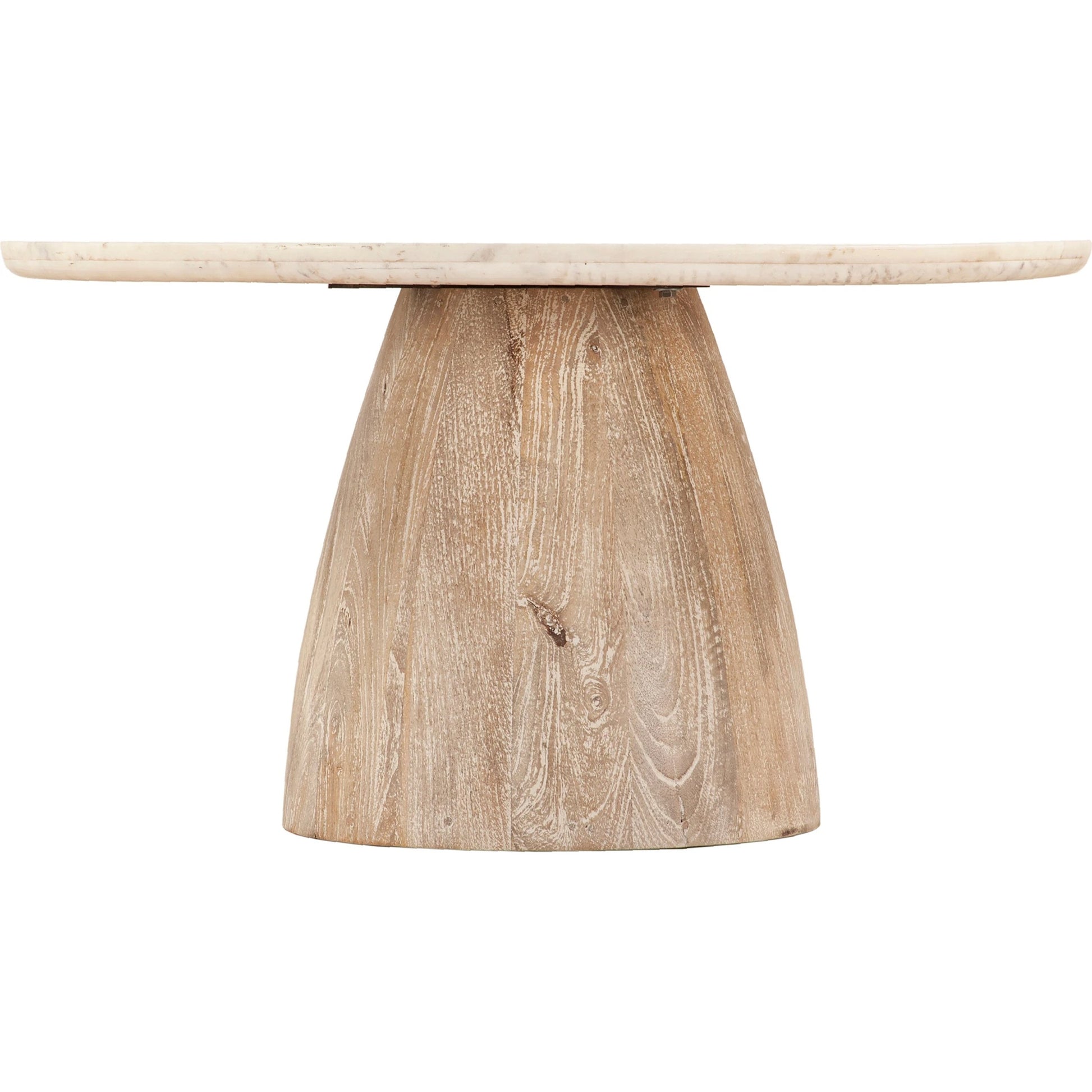 Palm Desert Coffee Table by World Interiors in white wash. Made from mango wood, marble in a modern style.