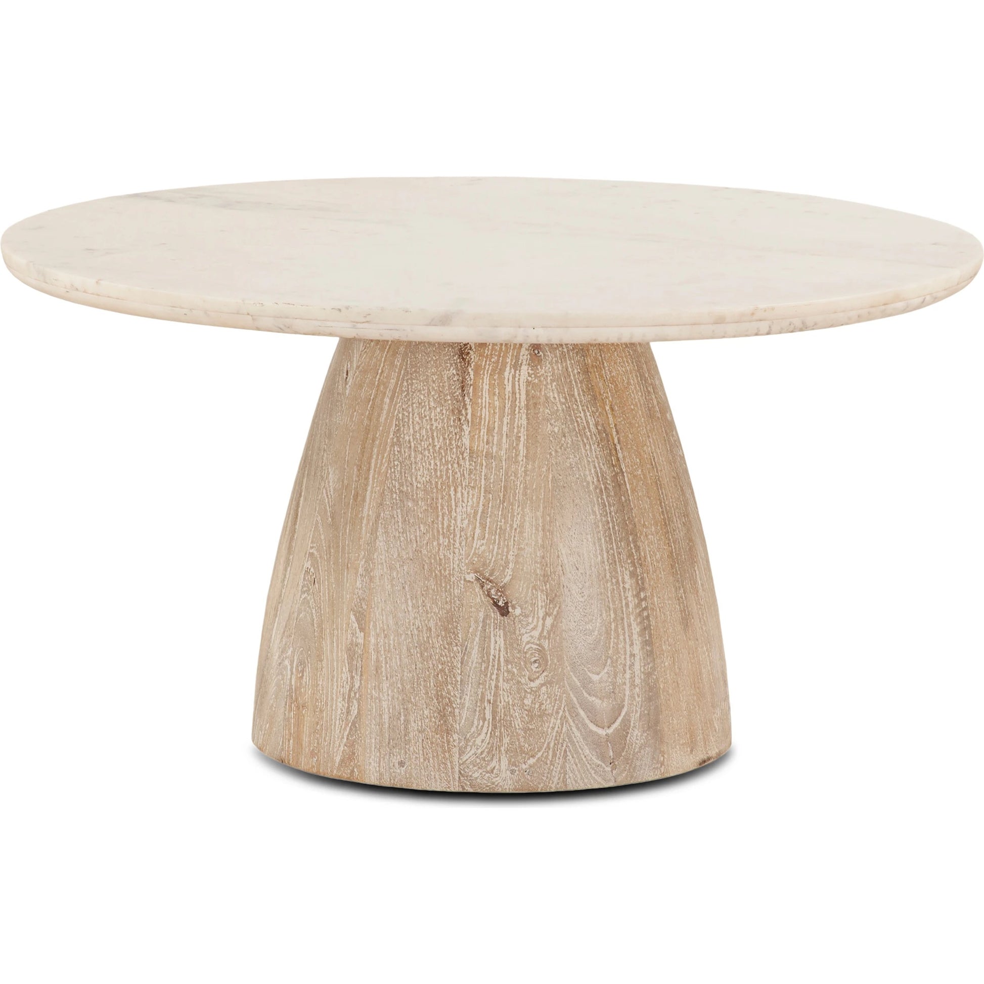 Palm Desert Coffee Table by World Interiors in white wash. Made from mango wood, marble in a modern style.