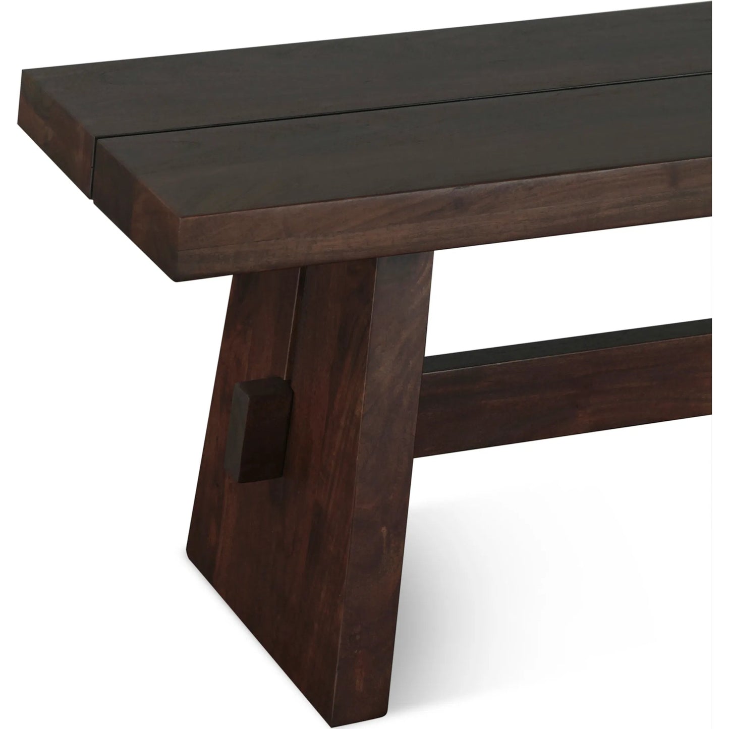 009 SI-2445145 | Closeup | Acadia Dining Bench by World Interiors. Made from acacia wood in a traditional style.