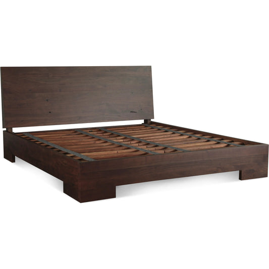 Acadia Bed by World Interiors in coffee bean. Made from acacia wood in a unique style.