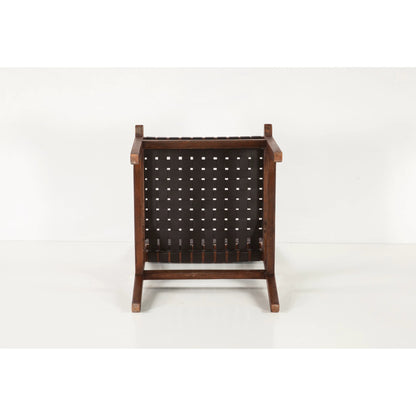 Lisbon Dining Chair by World Interiors in black, royal brown. Made from mango wood, leather in a coastal style.