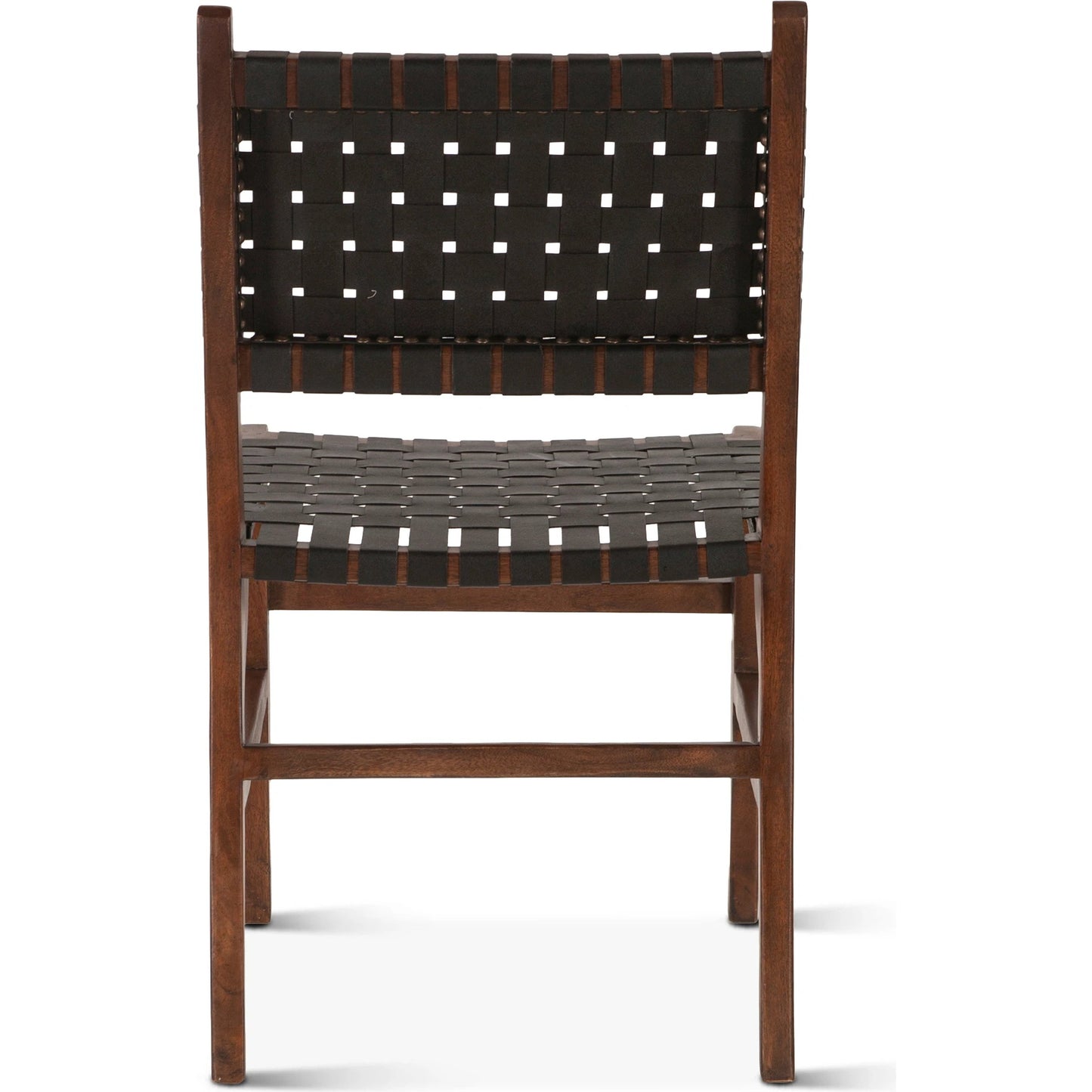 002 SI-2065559 | Additional Silo | Lisbon Dining Chair by World Interiors in black, royal brown. Made from mango wood, leather in a coastal style.
