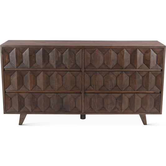 Lisbon Dresser by World Interiors in brown and royal brown. Made from mango wood in a unique style.