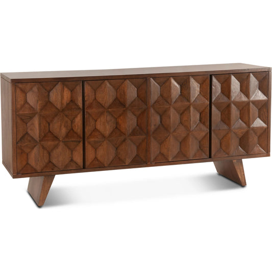 Palm Desert Sideboard by World Interiors in matte brown. Made from mango wood in a modern style.