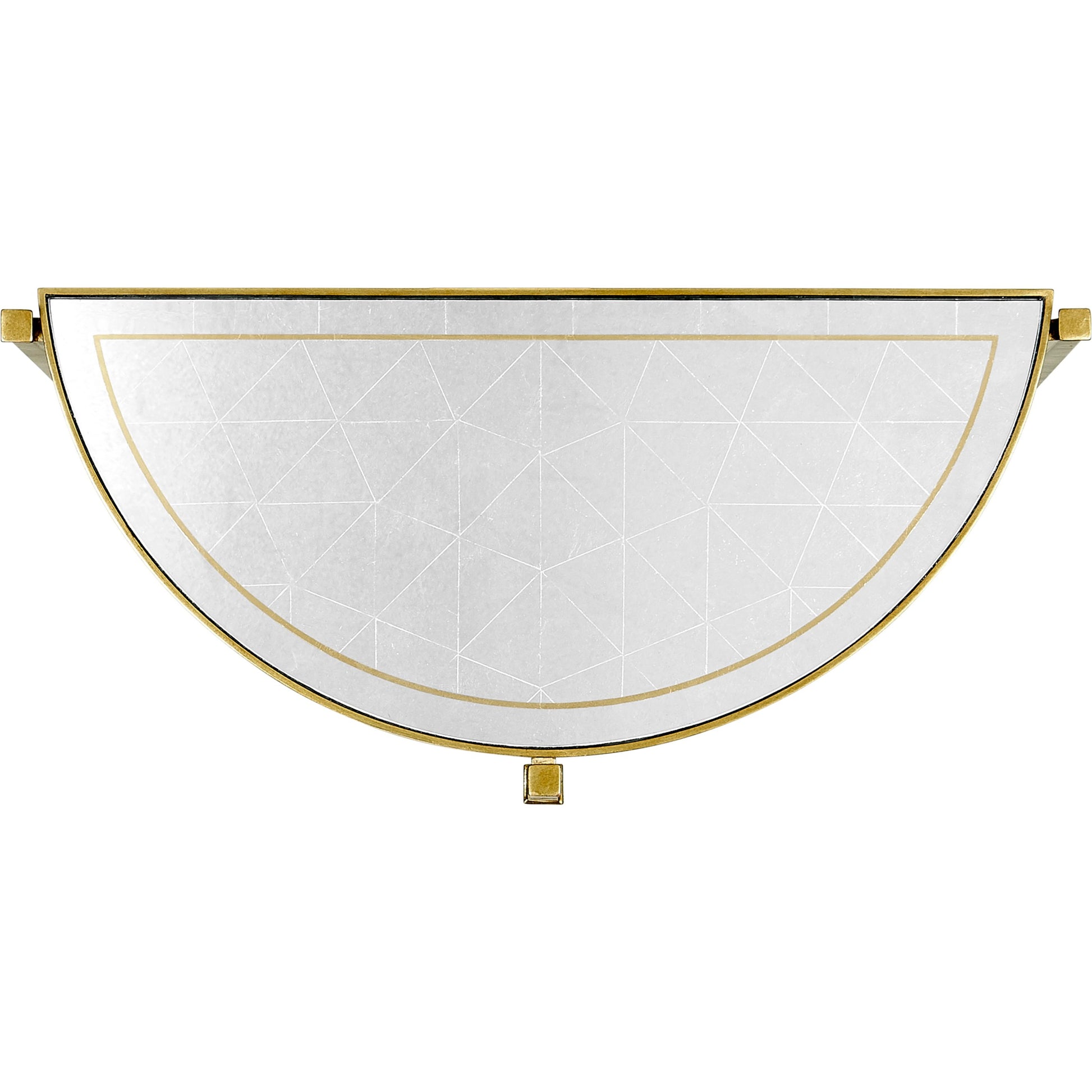 Luxe Large Half Moon Console Table by Jonathan Charles in gold and gilded iron. Made from iron in a transitional style.