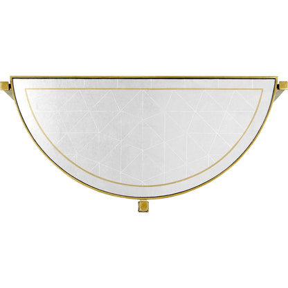 Luxe Large Half Moon Console Table by Jonathan Charles in gold and gilded iron. Made from iron in a transitional style.