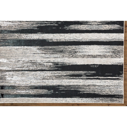 Micah Rug - 3338F by Feizy in black, silver, gray. Made from polyester, polypropylene in a unique style.