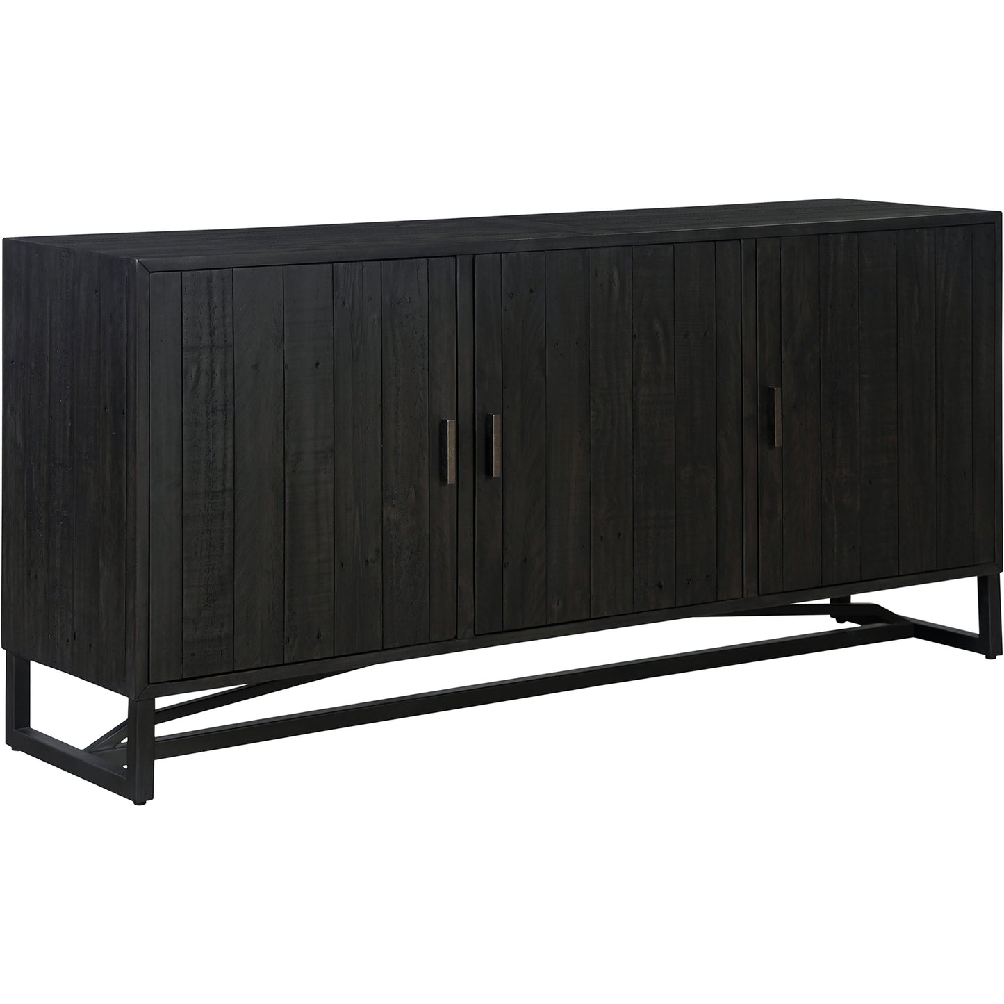 000 SI-1985440 | Primary Silo | Sierra Sideboard by Moe's Home Collection in black. Made from new pine frame with reclaimed pine face boards, stainless steel base in a modern style.