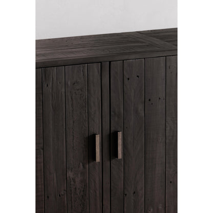 Sierra Sideboard by Moe's Home Collection in black. Made from new pine frame with reclaimed pine face boards, stainless steel base in a modern style.
