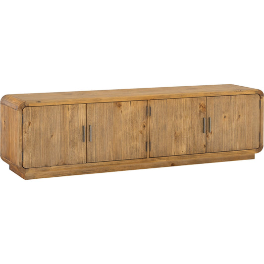 001 SI-2253891 | Primary Silo | Monterey Media Cabinet Rustic Blonde by Moe's Home Collection in rustic blonde. Made from solid pine, plywood shelves, bottom panels in a unique style.