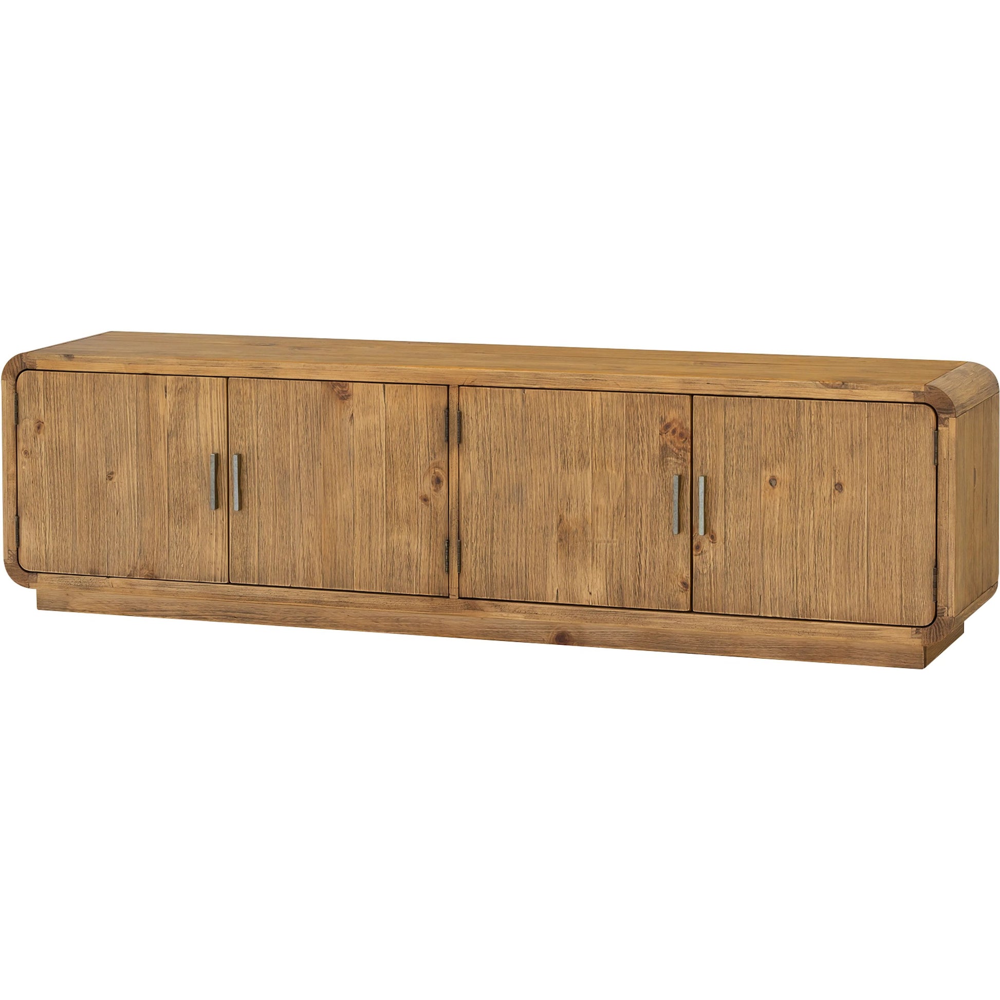 Monterey Media Cabinet Rustic Blonde by Moe's Home Collection in rustic blonde. Made from solid pine, plywood shelves, bottom panels in a unique style.