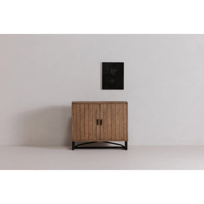 Sierra 2 Door Cabinet by Moe's Home Collection. Made from new pine frame with reclaimed pine face boards, stainless steel base in a modern style.