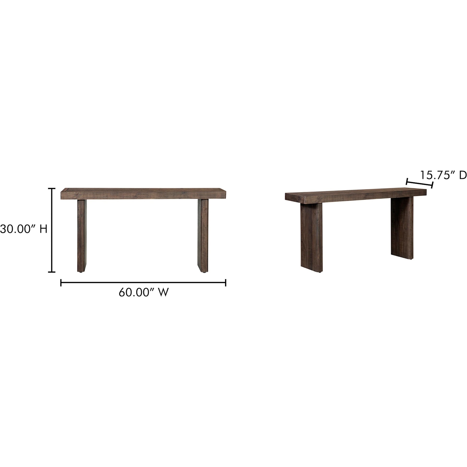 Monterey Console Table by Moe's Home Collection. Made from solid pine in a unique style.