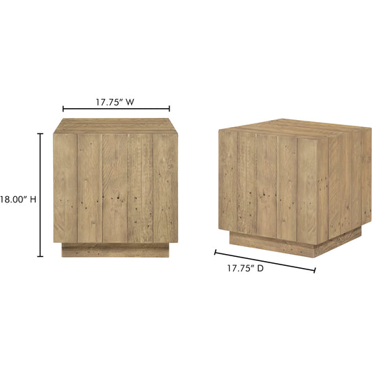 Jasper Accent Table Natural by Moe's Home Collection in brown. Made from reclaimed pine in a unique style.