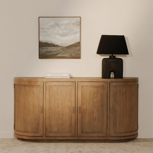 Nicola Sideboard by Moe's Home Collection in brown and natural. Made from reclaimed pine, plywood in a unique style.