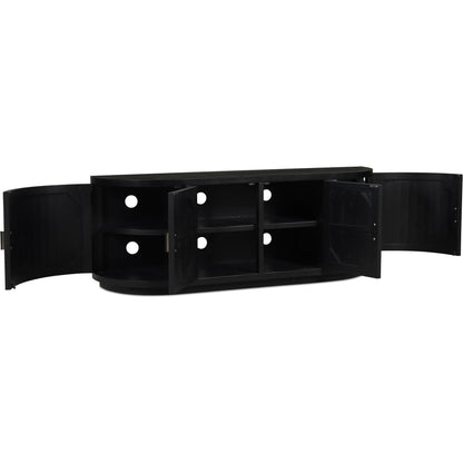 Nicola Media Cabinet by Moe's Home Collection. Made from reclaimed pine, plywood in a modern style.