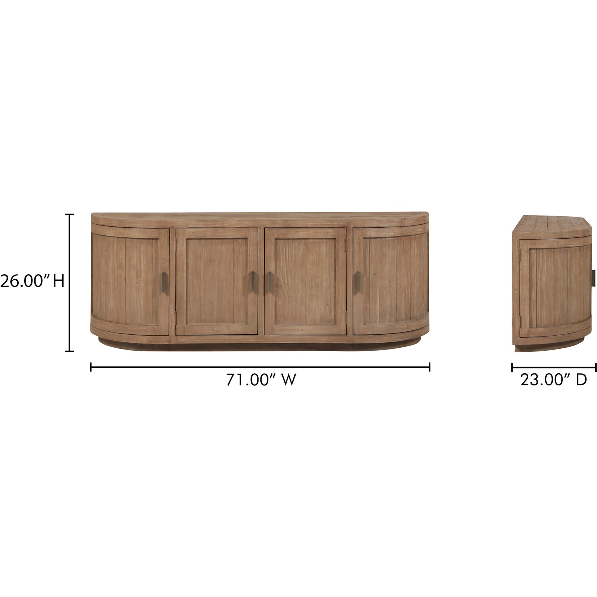 Nicola Media Cabinet by Moe's Home Collection. Made from reclaimed pine, plywood in a modern style.
