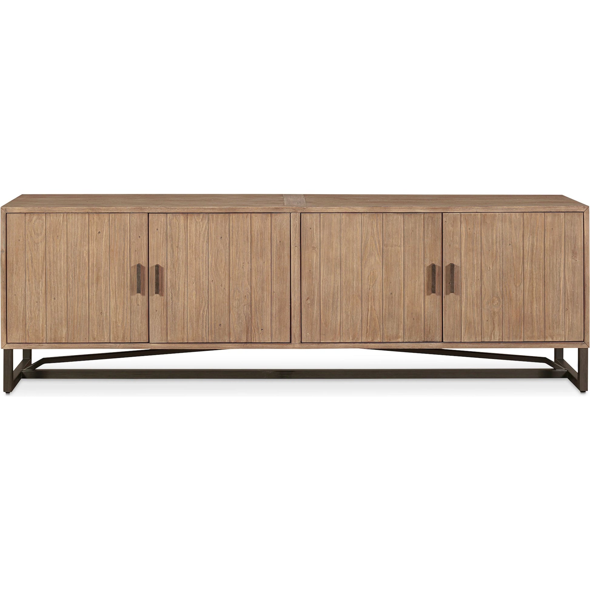 Sierra Media Unit by Moe's Home Collection in brown. Made from new pine frame with reclaimed pine face boards, stainless steel base in a transitional style.
