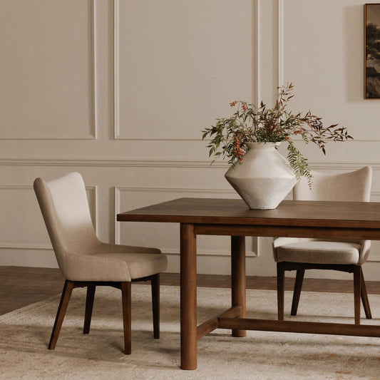 Arden Dining Table by Moe's Home Collection in brown. Made from pine wood in a transitional style.