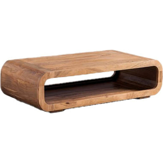 Form Curve Coffee Table by LH Imports in brown and caramel. Made from acacia wood in a unique style.
