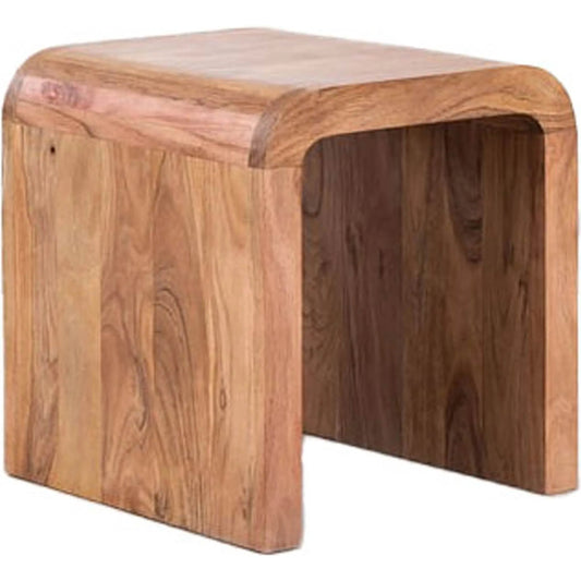 Form Curve Side Table by LH Imports in brown and caramel. Made from acacia wood in a unique style.