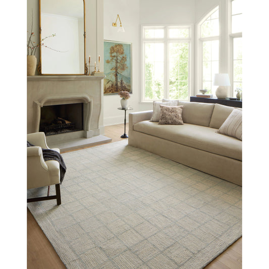Francis FRA-03 Rug by Chris Loves Julia x Loloi in silver, sky. Made from 100% wool in a unique style.