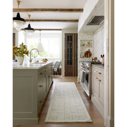 Francis FRA-03 Rug by Chris Loves Julia x Loloi in silver, sky. Made from 100% wool in a unique style.