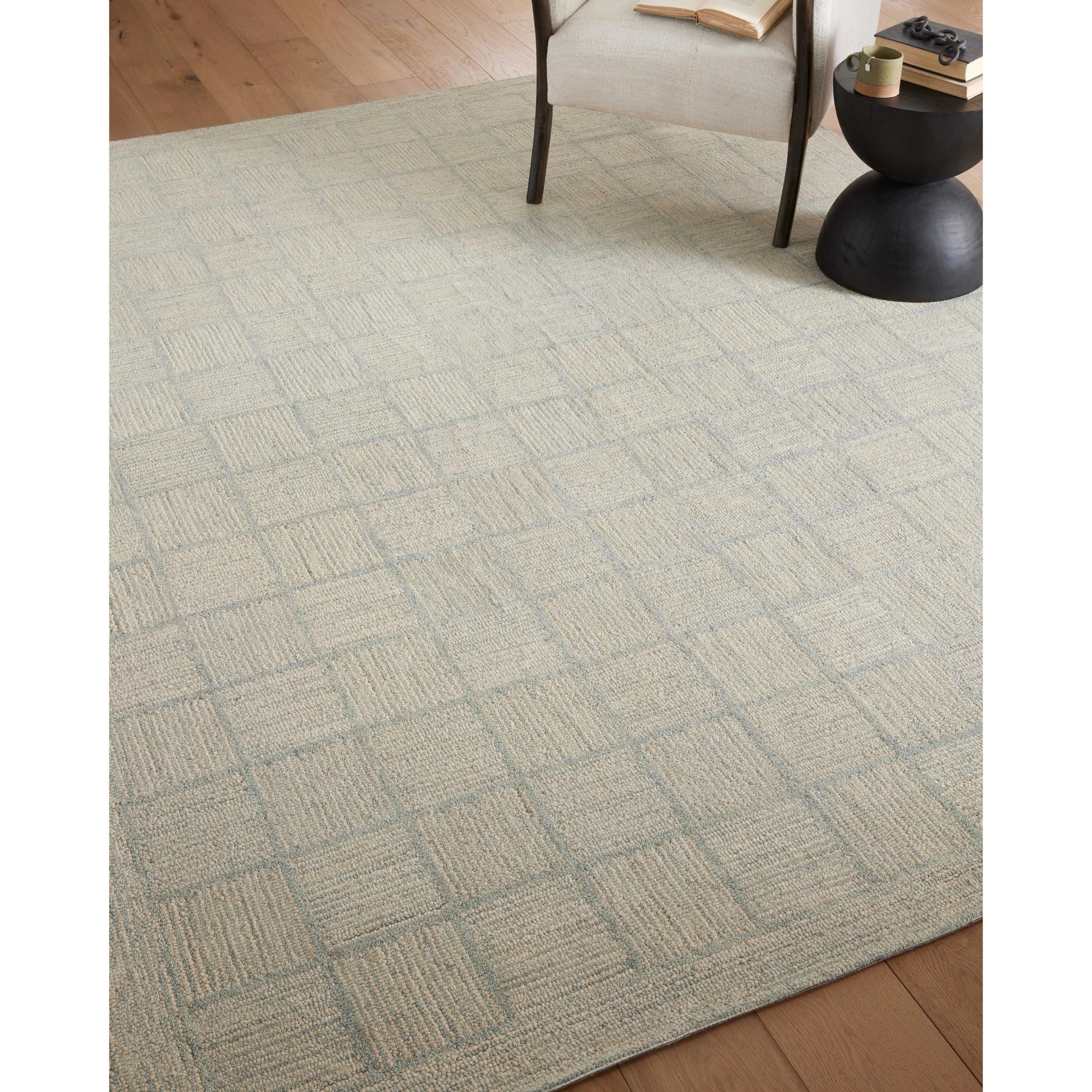Francis FRA-03 Rug by Chris Loves Julia x Loloi in silver, sky. Made from 100% wool in a unique style.