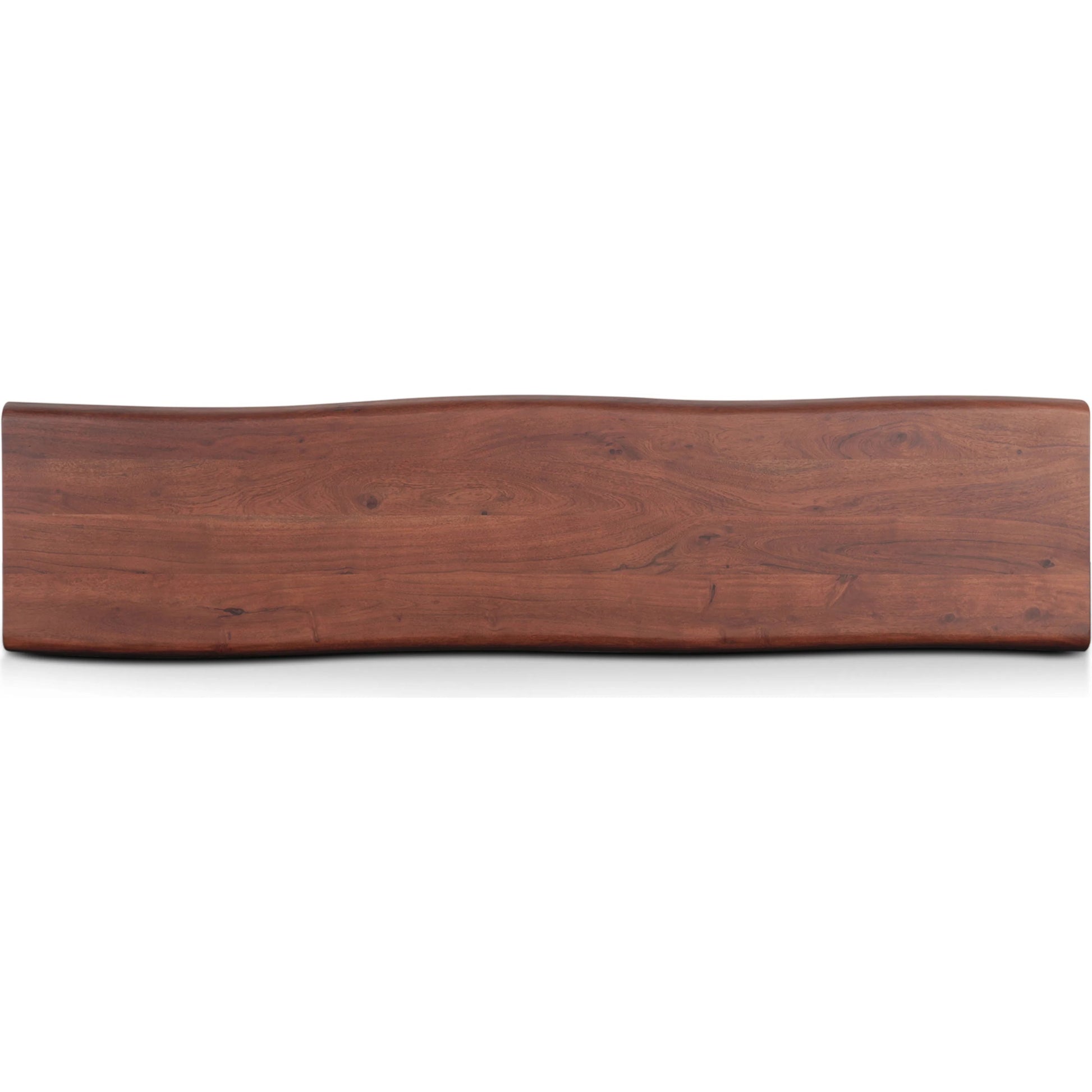 Yarrow Bench by World Interiors in brown, black and light seqouia. Made from acacia wood, iron in a unique style.