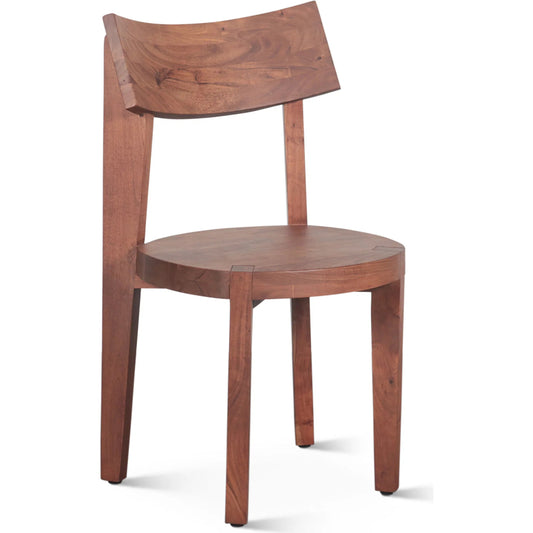 Yarrow Wood Dining Chair (Set of 2) by World Interiors in brown, black and light seqouia. Made from acacia wood, iron in a unique style.